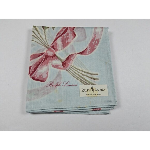 Ralph Lauren Floral Cotton Handkerchief Neckerchief Bandana Scarf Pocket Square - Picture 1 of 3